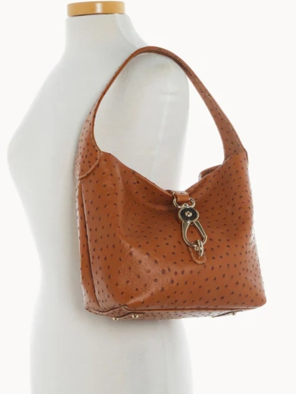 Dooney & Bourke Ostrich Logo Lock Hobo
